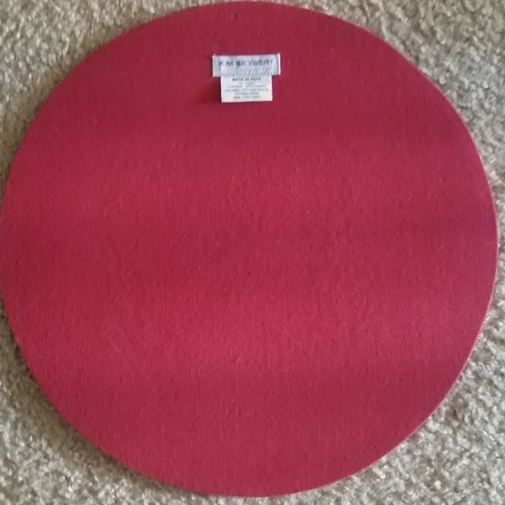 KIM SEYBERT RED CHRISTMAS HOLIDAY SCROLL BEADED 14
